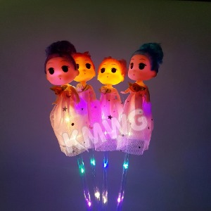 LED 공주 인형 스틱 요술봉 불빛 마술봉 3 발광모드 / 여아 선물